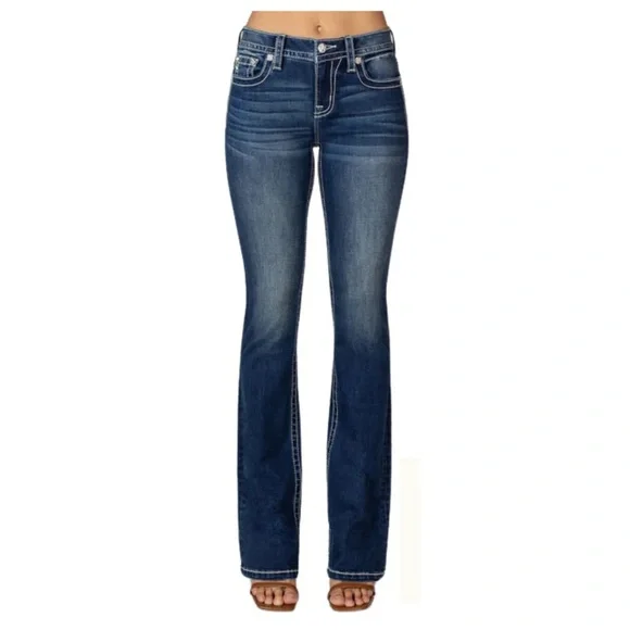NWT MISS ME AZTEC MID-RISE BOOT CUT JEAN M9176B - Picture 4 of 8